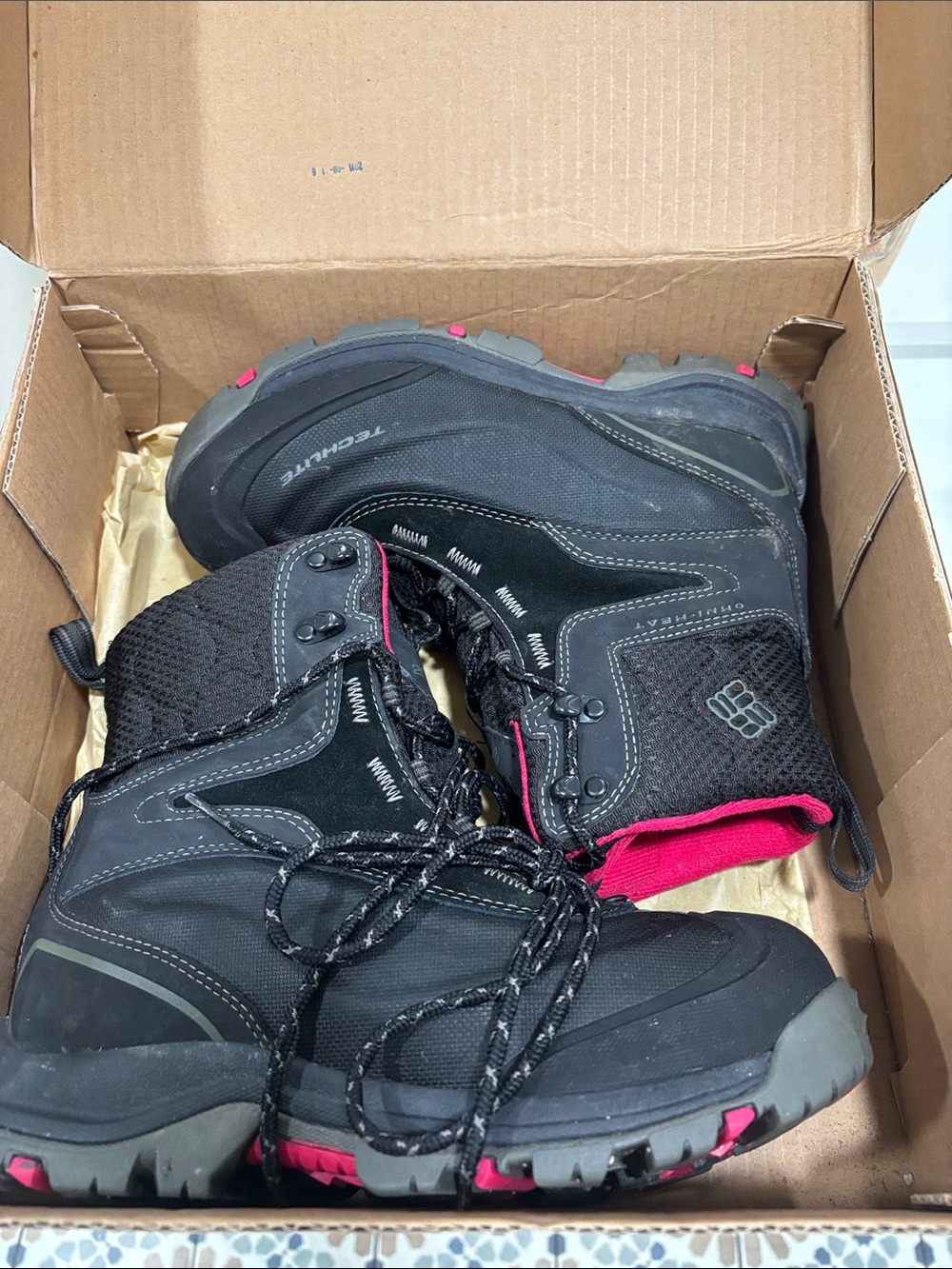 Columbia Women’s Black and Pink Winter Boots